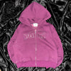 Universal logo rhinestone zip hoodie