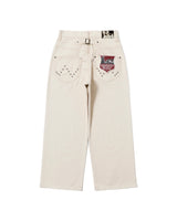 Herringbone studs denim pants