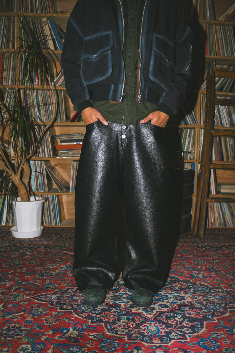 Ballsy Painter Faux Leather Baggy Pants