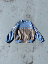 faux leather switching blouson