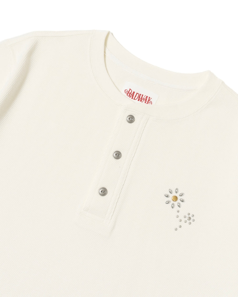 トップス Badway Flower studs border henry Flower studs henry TEE – YZ
