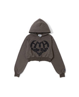 VINTAGE HEART LOGO ZIP HOODIE