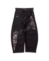 Sakura Embroidered Slub Denim Buggy Pants