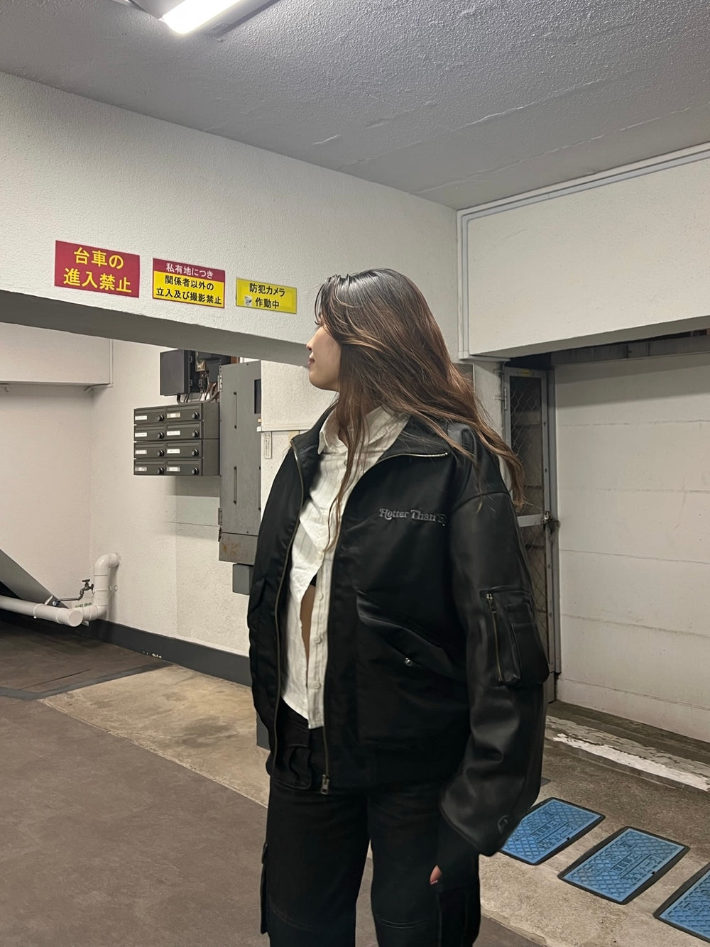 switching eco leather blouson – YZ