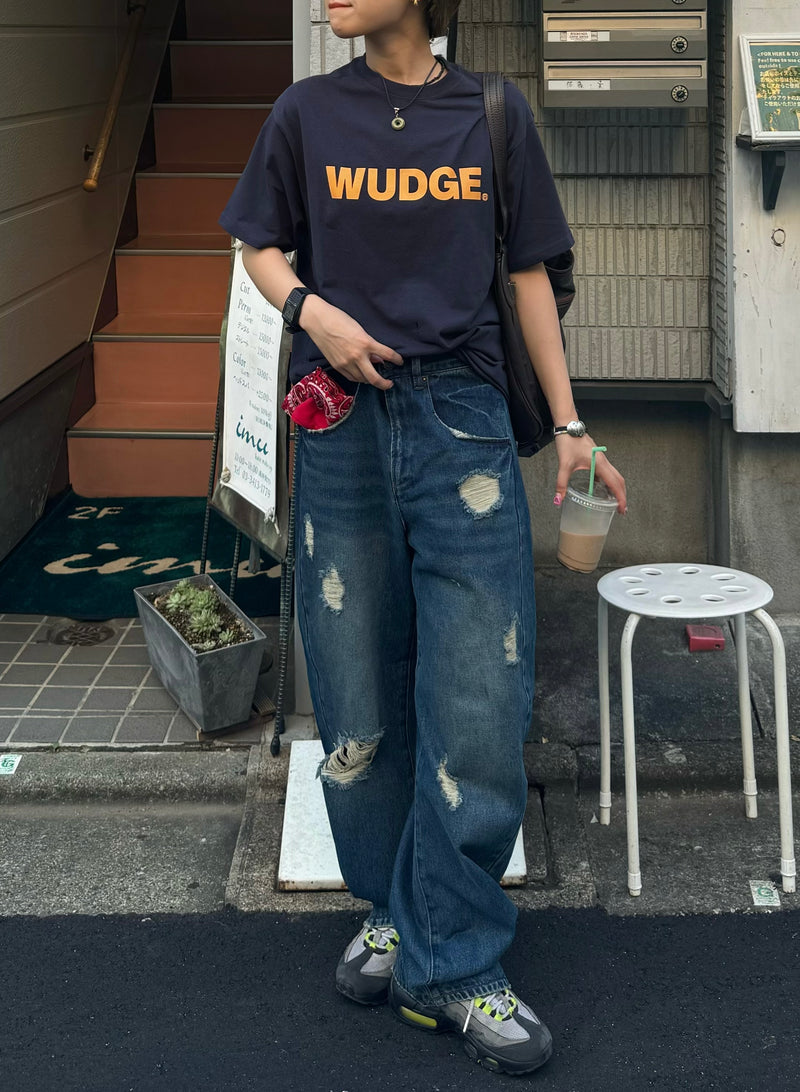 WUDGE BOY OVER DYE DAMAGE DENIM