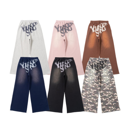 over dye universal logo wide sweat pants