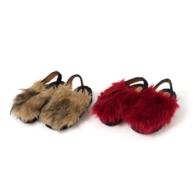 fur sandal