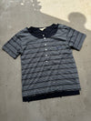 2-Layered Henley Rhinestone Tee