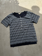 2-Layered Henley Rhinestone Tee