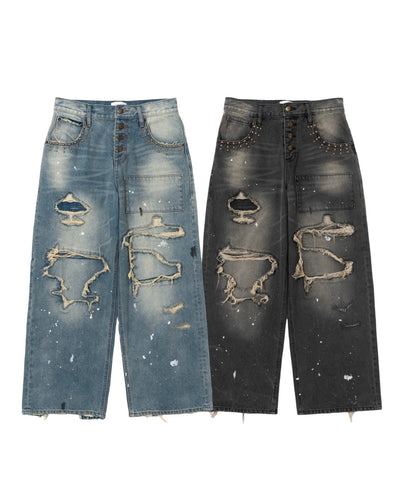 Grunge BORO studs denim 