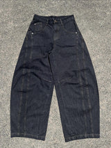 復古風格側縫氣球牛仔褲 