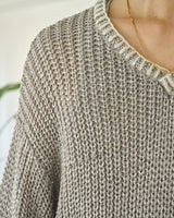 sparkle stitching v neck sweater