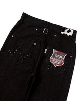 Herringbone studs denim pants