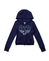 蕾絲心形標誌連帽衫 