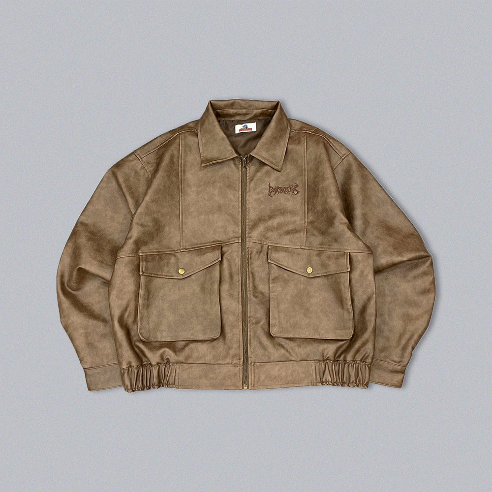 フェイクレザーのフライトジャケット – YZ