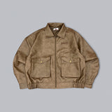 Fake leather flight jacket