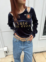 VARSITY VELOUR TOP