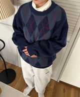 Argyle wide knit