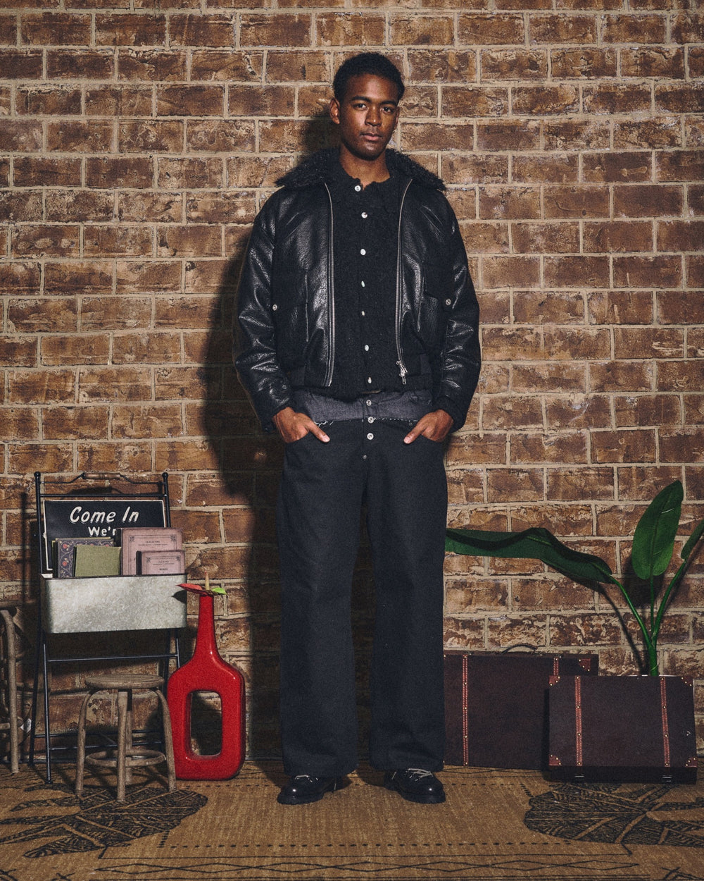 Western faux leather work jacket – YZ