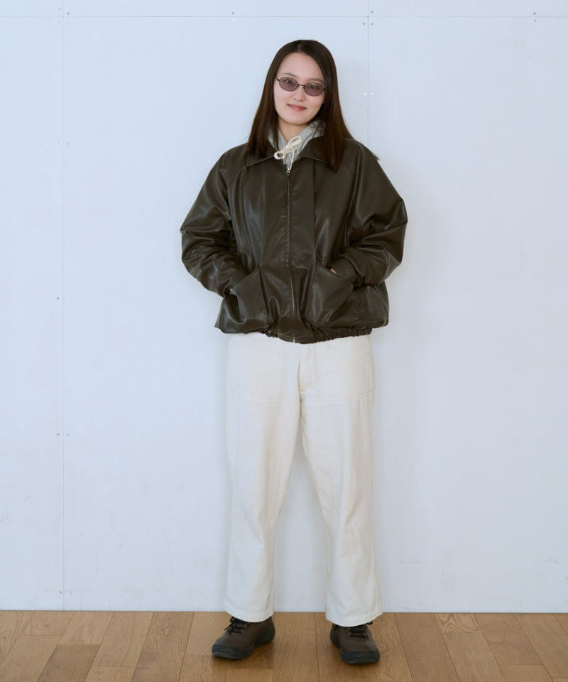 フェイクレザーブルゾン