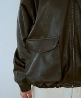 フェイクレザーブルゾン