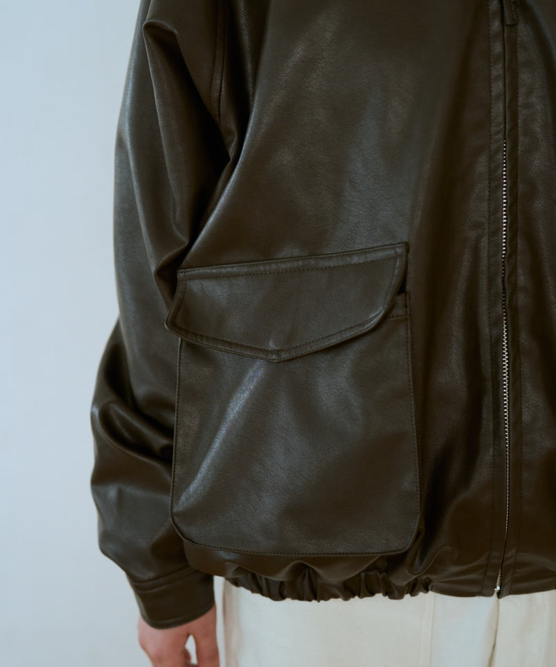 フェイクレザーブルゾン