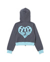 BICOLOR HEART LOGO HOODIE 