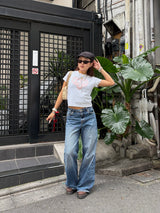 HEART LOGO APPLIQUÉ CROPPED TEE 