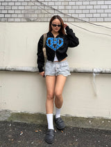 H HEART REVERSIBLE ZIP HOODIE 