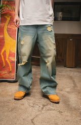 wudge boy over dye damage denim