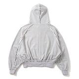heart logo damage zip hoodie