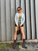 ARGYLE SWITCH KNIT 