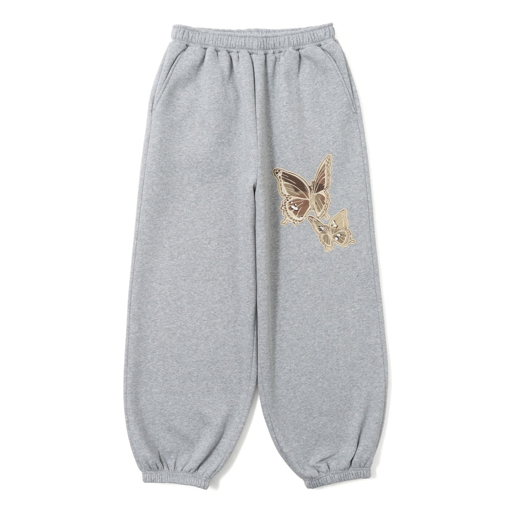 S butterfly pants グレー スプラッターデザイン アソートメントバタフライロゴスウェットパンツ – YZ
