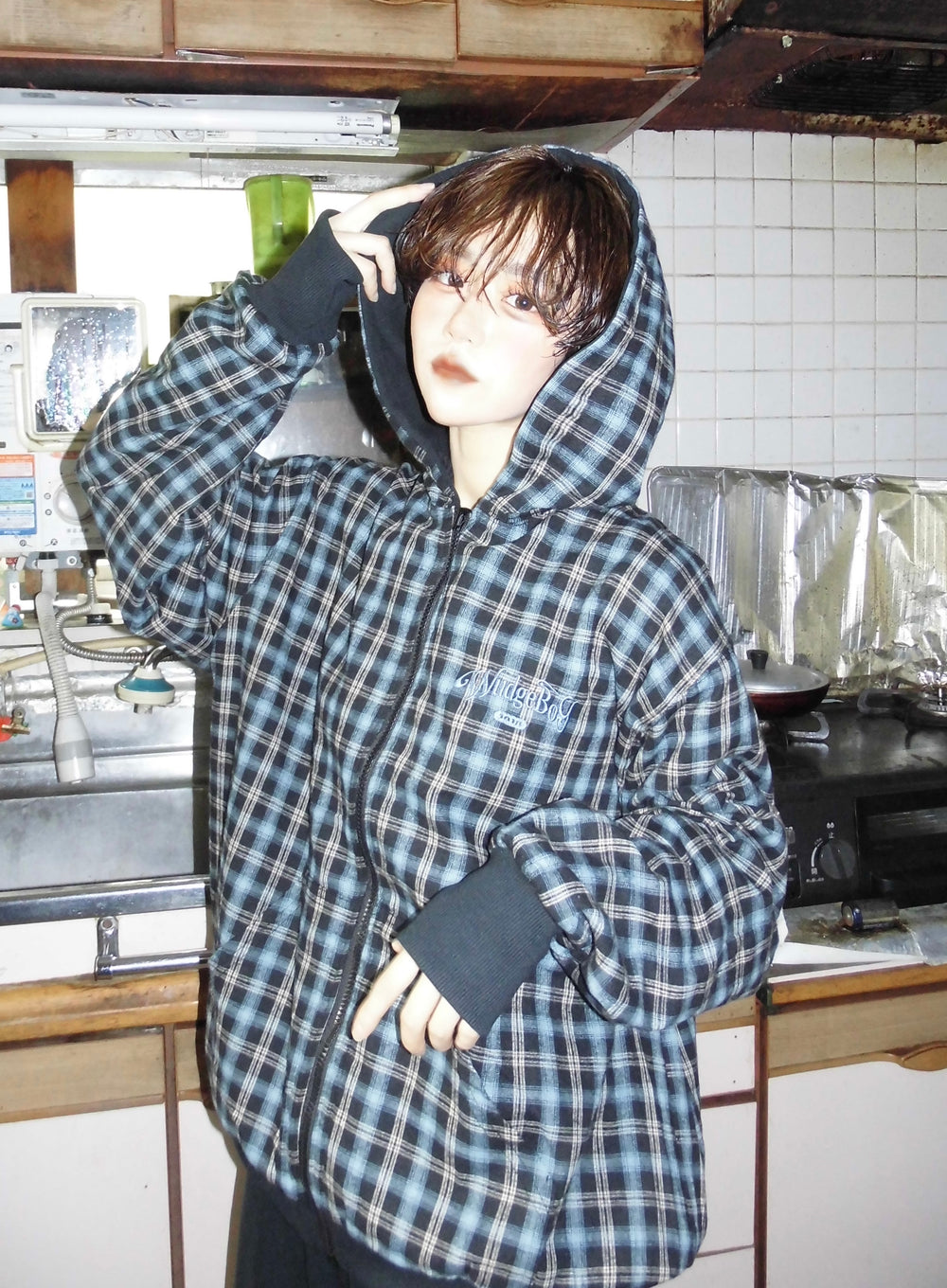 トップス wudge boy check reversible zip parker check reversible zip parker – YZ