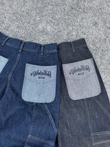 Two tone pocket jeans