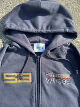 Two point draw code zip hoodie