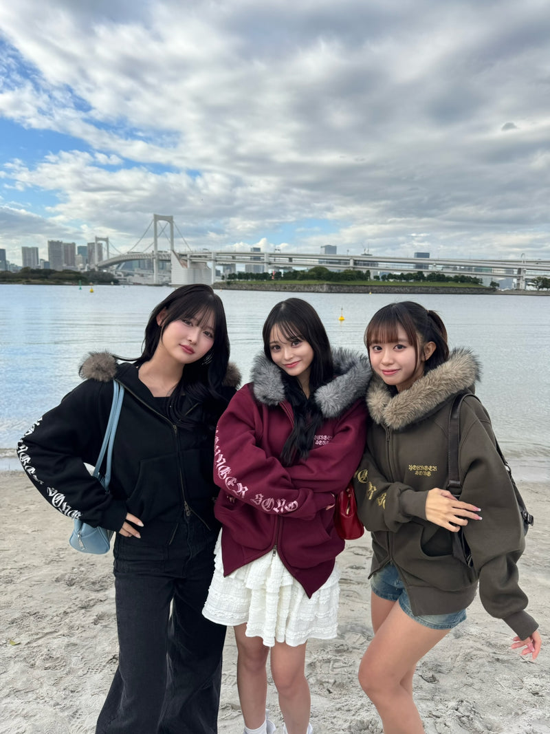 OE logo far zip hoodie