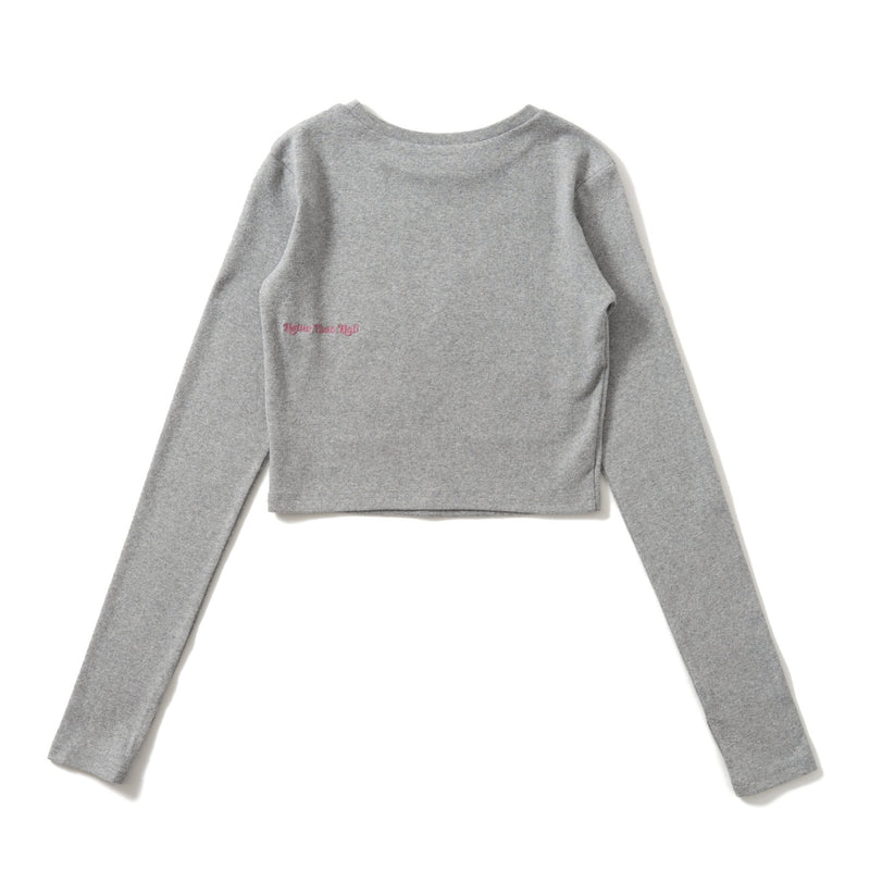 H heart check pattern long Tee