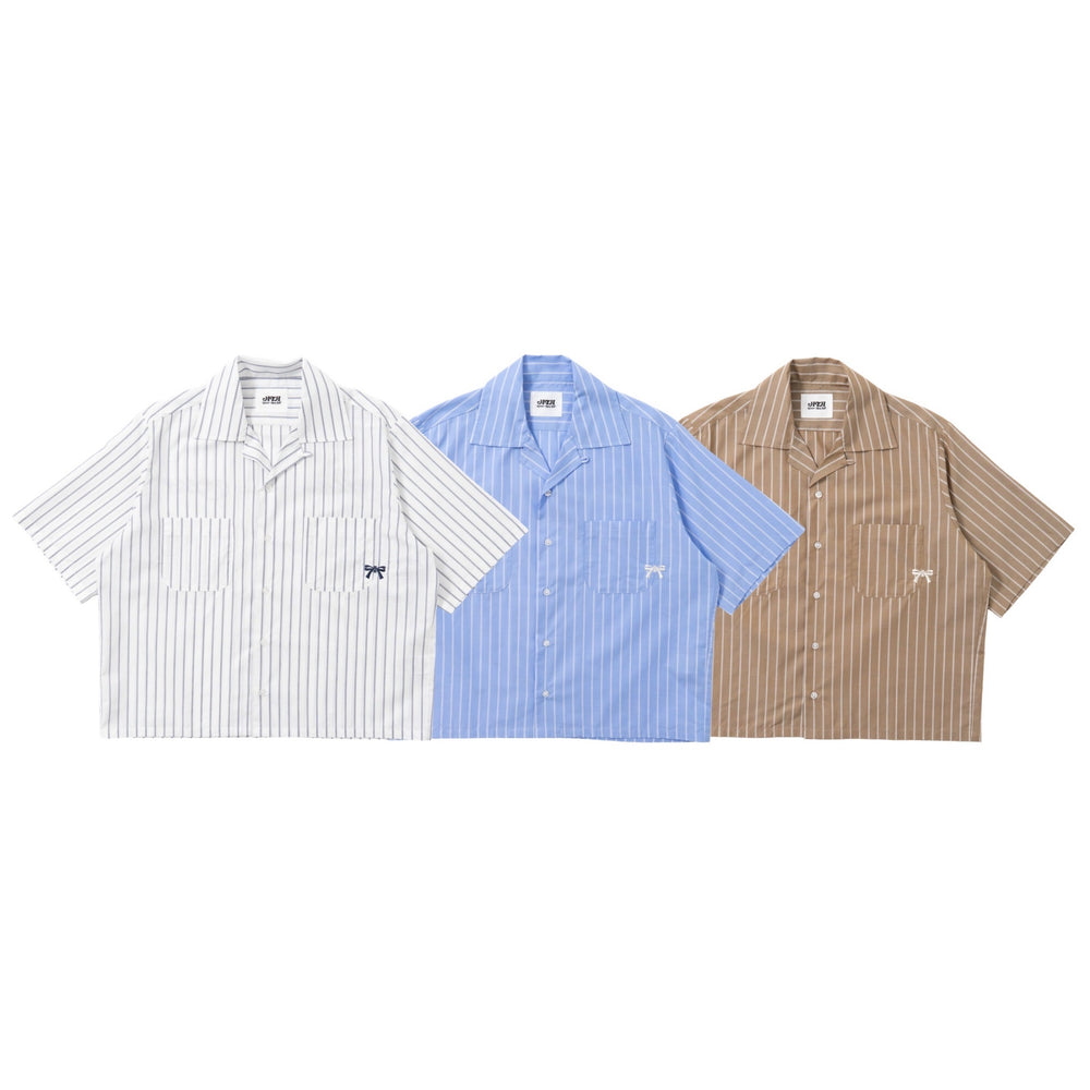 Striped open collar shirt – YZ
