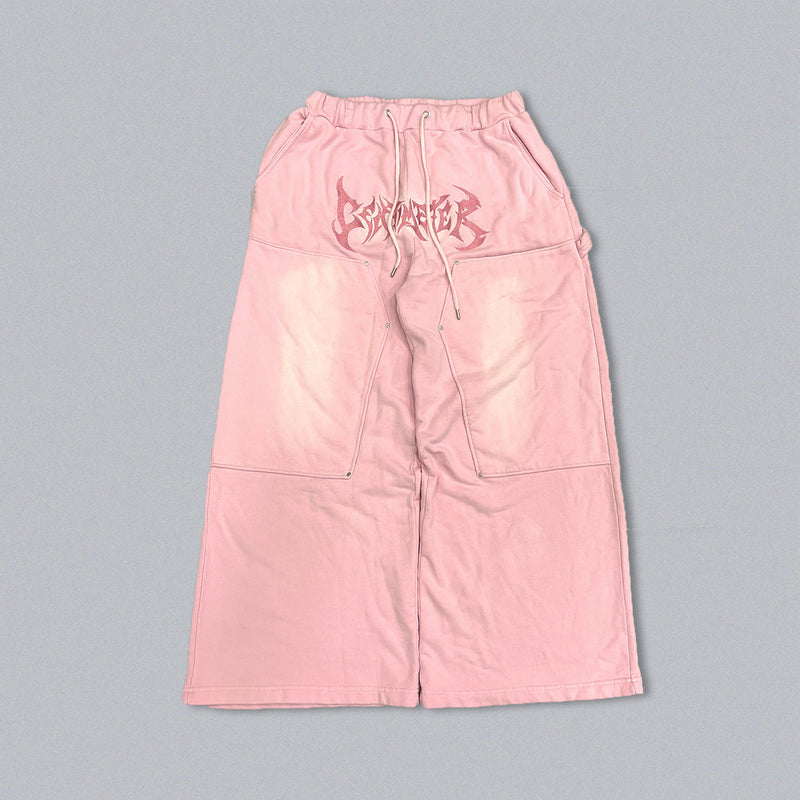 tribal logo double knee sweatpants