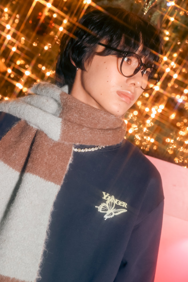 Gradation butterfly logo sweat 