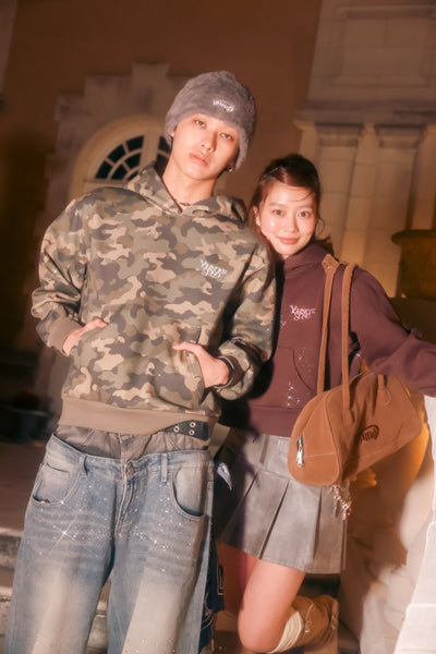 通用标志亮片蠕虫连帽衫 