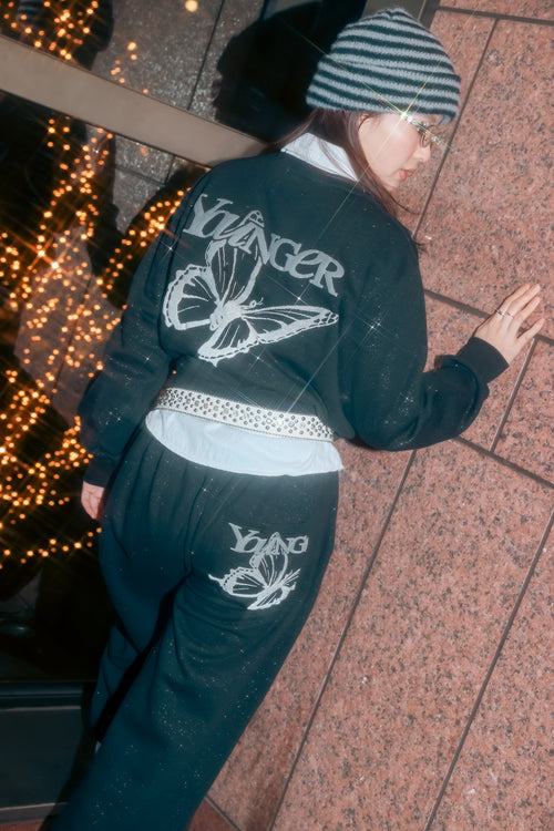 Gradation butterfly logo sweat