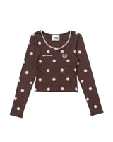 LACE TRIM RIB TOP 