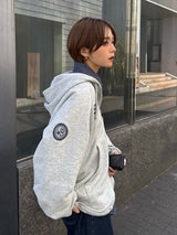 Two point draw code zip hoodie