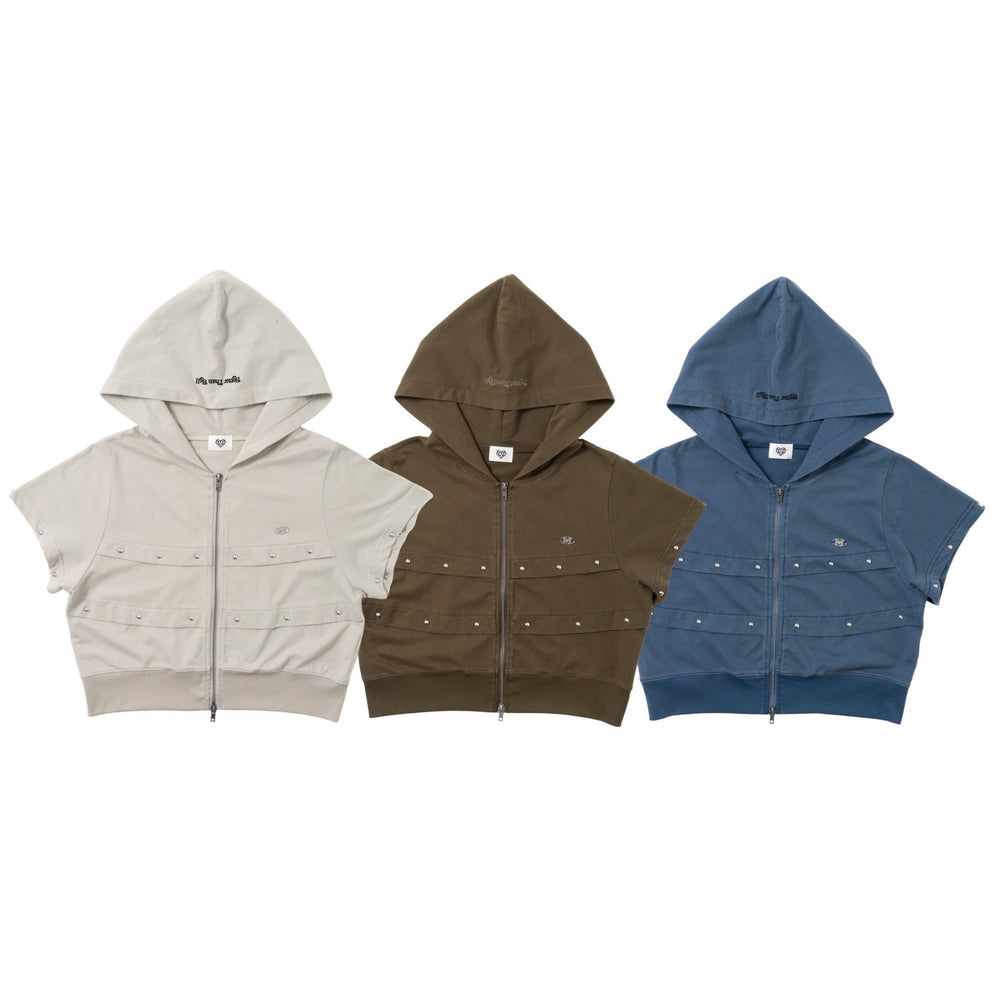 short sleeve zip hoodie – YZ