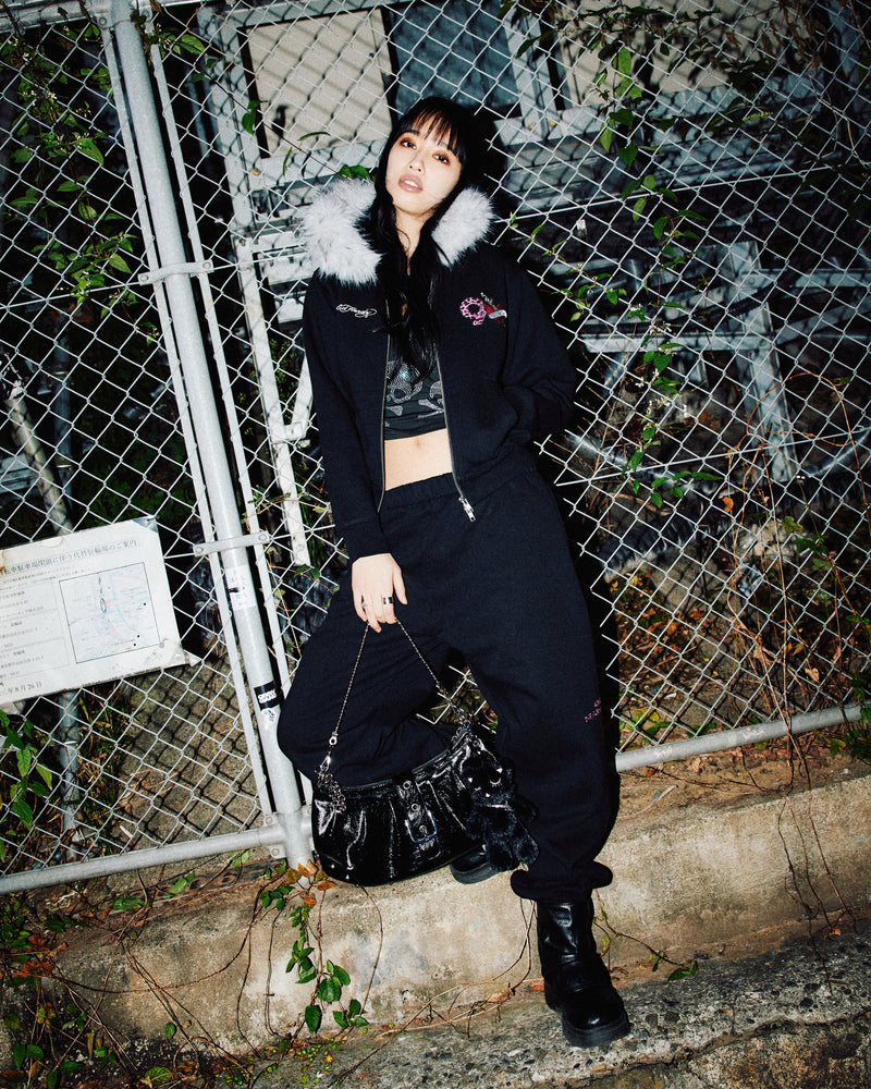 ×Ed Hardy  90 Logo Fur Zip Hoodie