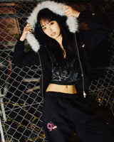 ×Ed Hardy  90 Logo Fur Zip Hoodie