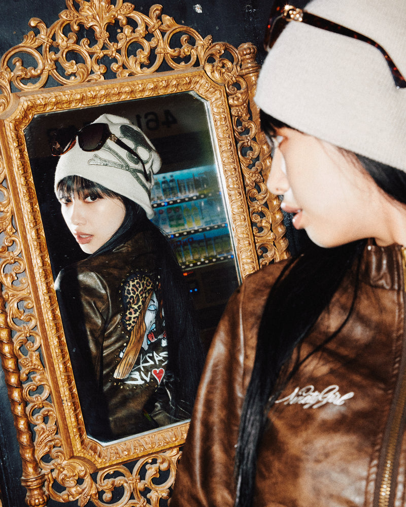 ×Ed Hardy 假皮夹克 