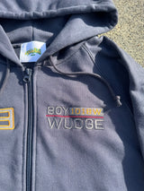 Two point draw code zip hoodie